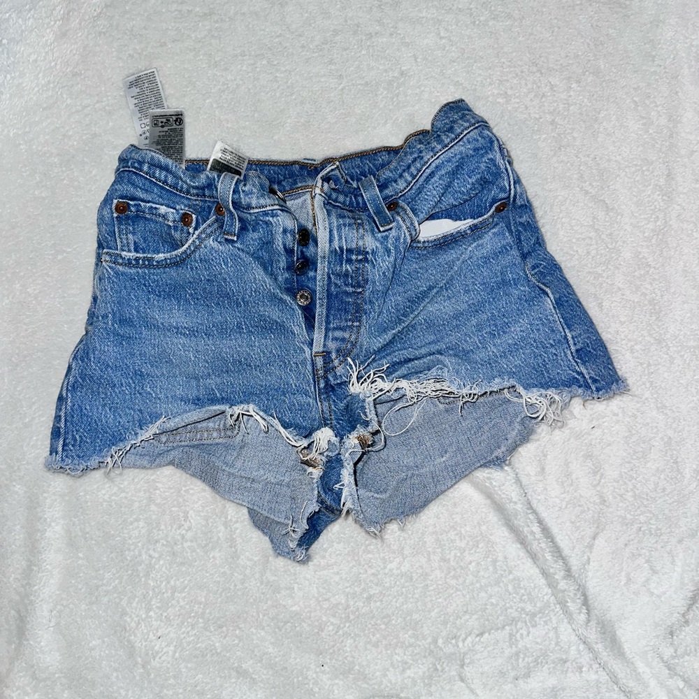 Levi's Distressed Blue Jean Shorts